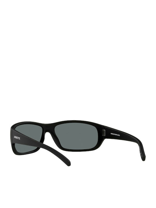 Arnette Uka-Uka Male Sunglasses with Black Horn-Rimmed Frame and Grey Lens AN4290 275881