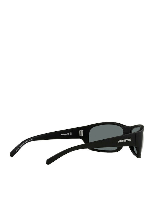 Arnette Uka-Uka Male Sunglasses with Black Horn-Rimmed Frame and Grey Lens AN4290 275881