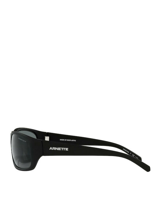 Arnette Uka-Uka Male Sunglasses with Black Horn-Rimmed Frame and Grey Lens AN4290 275881