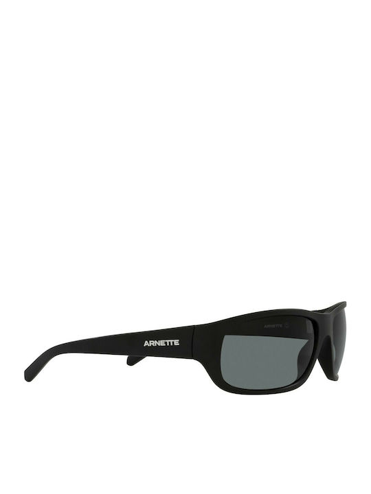 Arnette Uka-Uka Male Sunglasses with Black Horn-Rimmed Frame and Grey Lens AN4290 275881