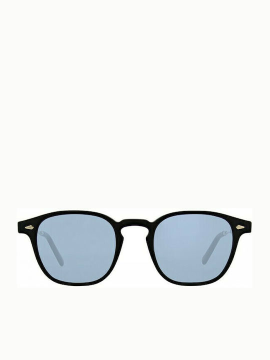 Moscot Genug Sunglasses with Black Plastic Frame and Light Blue Lens