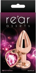 Ns Novelties Rear Assets Rose Gold Heart Анална тапа Medium Pink 8.2см