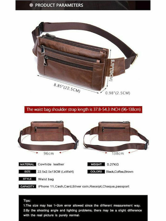 Leather Waist Bag Brown