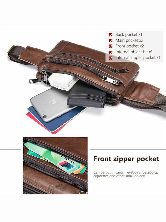 Leather Waist Bag Brown
