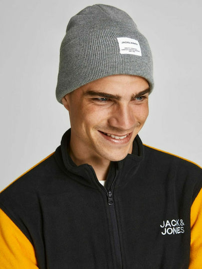Beanie Beanie with Rib Knit in Gray color