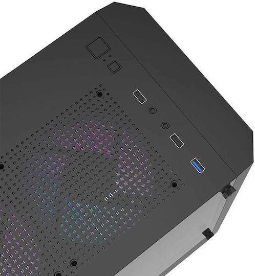 Darkflash DK300 Gaming Midi Tower Κουτί Υπολογιστή με Πλαϊνό Παράθυρο Μαύρο