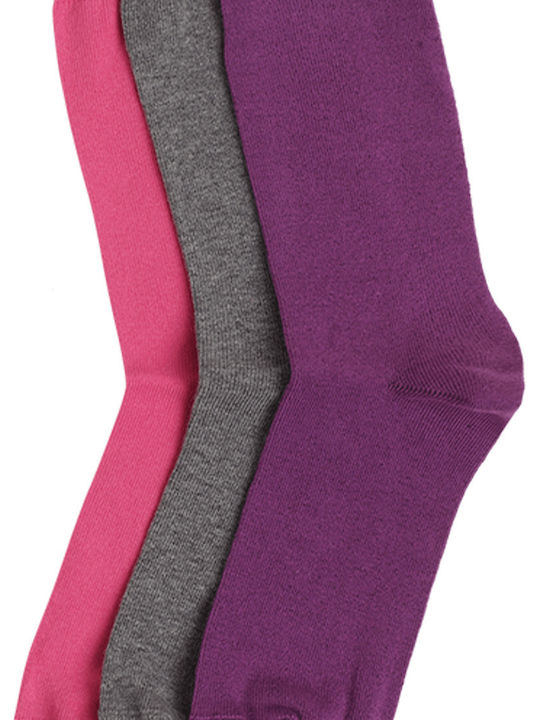 ME-WE Kindersocken Kniehohe Lila 3 Paar