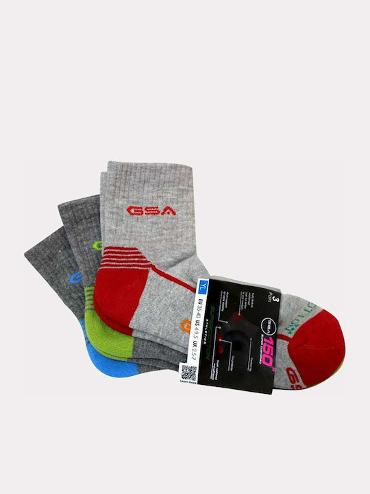 GSA Athletic Kids' Long Socks Aero 150 Gray 3 Pairs