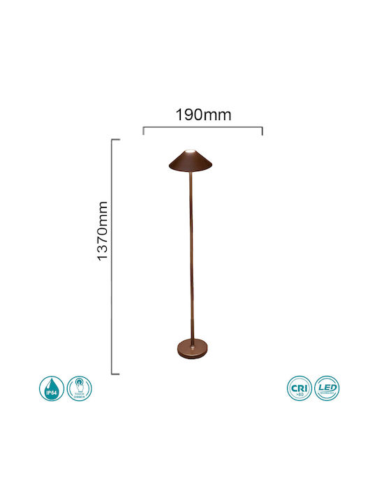 Ondaluce Moon Outdoor Floor Lamp for Exterior Space IP54 Brown