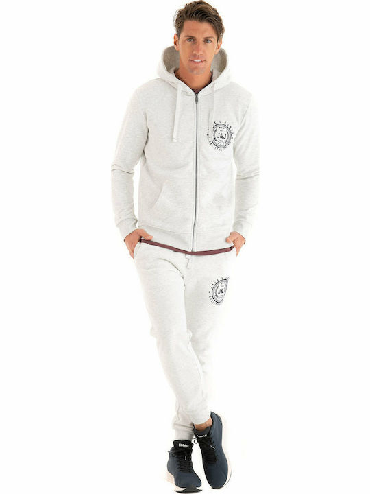 Παντελόνι Φόρμας με Λάστιχο White Melange