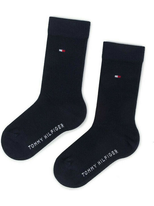 Tommy Hilfiger Παιδικές Κάλτσες Μακριές Μαύρες 2 Ζευγάρια