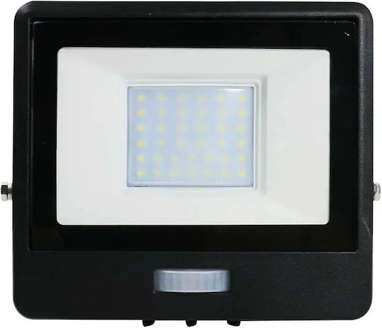 V-TAC Waterproof LED Floodlight 30W Cold White 6500K with Motion Sensor IP65