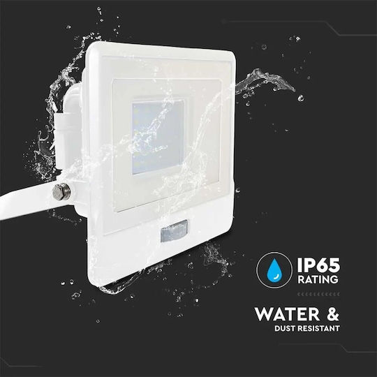 V-TAC Waterproof LED Floodlight 50W Natural White 4000K with Motion Sensor IP65