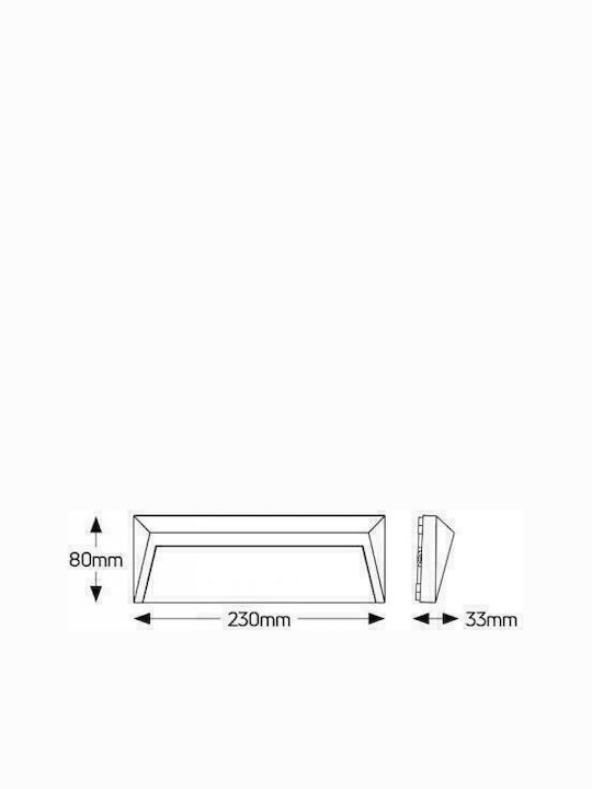 Geyer Стенен Външен Плафон LED IP54 1.6W с Топло бяло Светлина 23x80x3.3εκ.