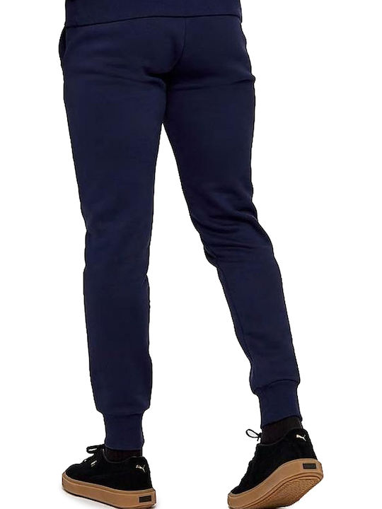 Puma Essential Men's Sweatpants with Rubber Navy Blue