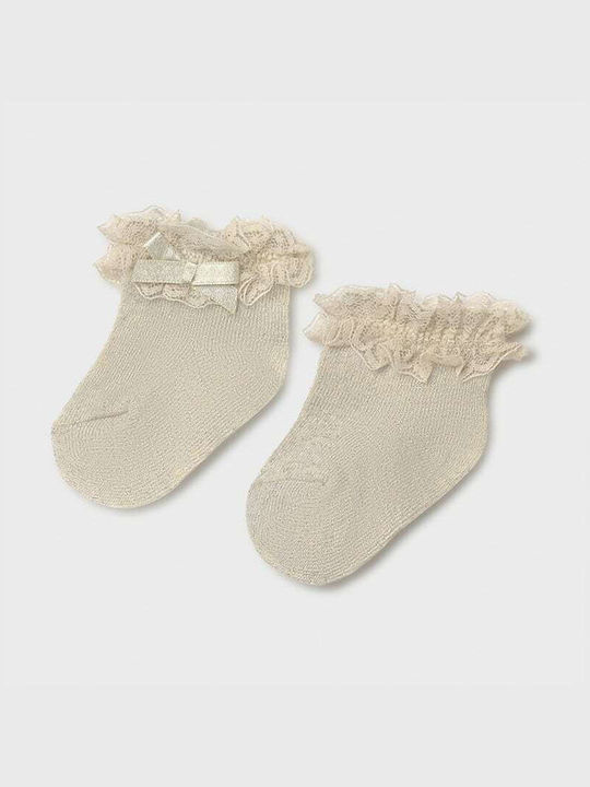 Mayoral Girls Ankle Socks Beige