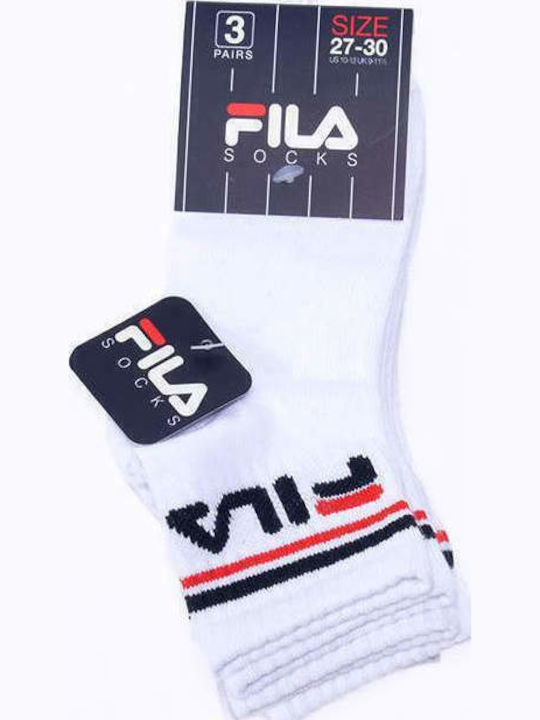 FILA Αθλητικά Παιδικά Σοσόνια Λευκά 3 Ζευγάρια
