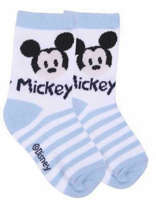 Cerda Kids Socks Knee-High Mickey Light Blue 5 Pairs