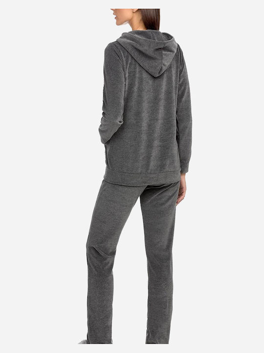 Vamp Winter Damen Pyjama-Set Baumwolle Gray