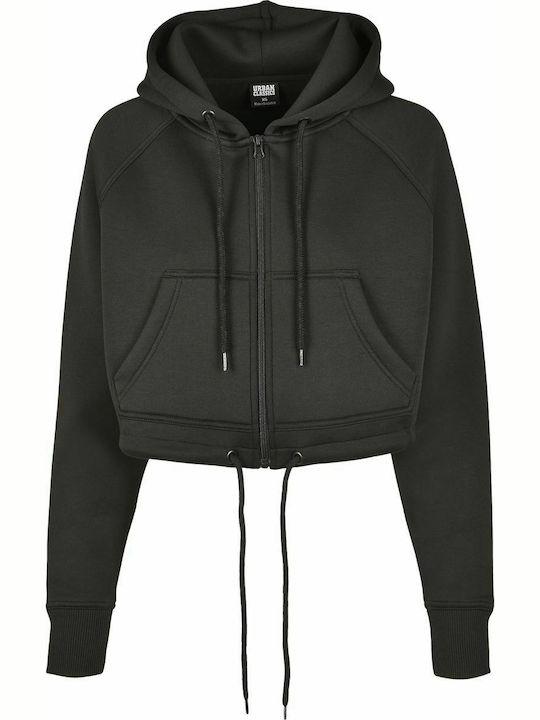 TB3018 Women's Cropped Hooded Cardigan Black
