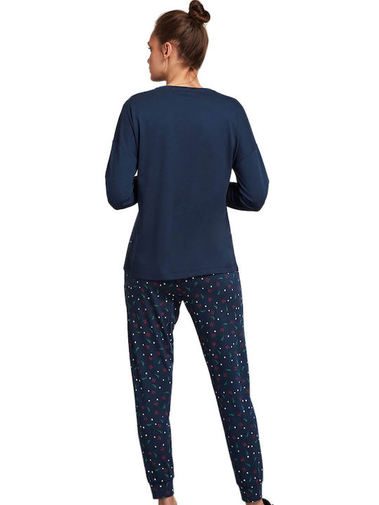 Nautica Winter Women's Pyjama Set Navy Blue W204