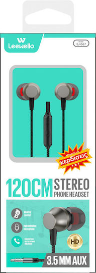 Leewello EJ-067 In-ear Handsfree with 3.5mm Connector Gray