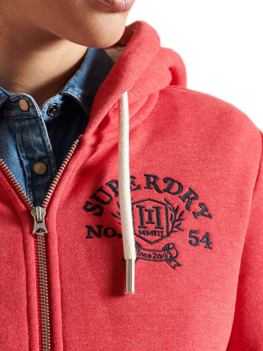 Pride In Craft Women's Sweatshirt Jacket Hooded Red