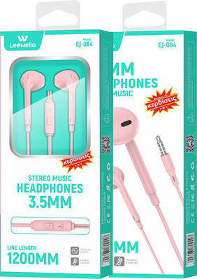 Leewello EJ-064 Earbuds Handsfree with 3.5mm Connector Pink