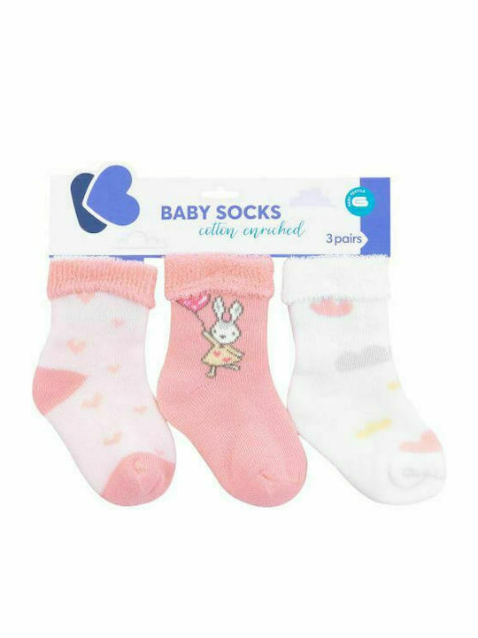 Kikka Boo Girls 3 Pack Ankle Socks Pink