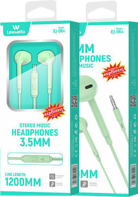 Leewello EJ-064 Earbuds Handsfree with 3.5mm Connector Green