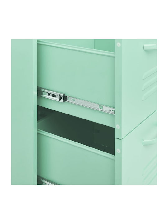 Office Storage Metal Drawer Bay Leaf Mint L80xW35xH101.5cm