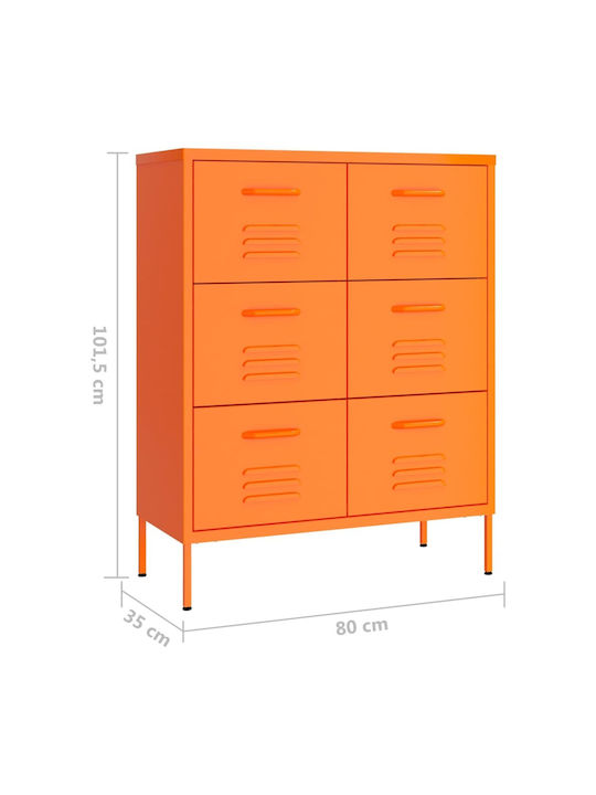 Schublade Büro Πορτοκαλί 80x35x101.5cm