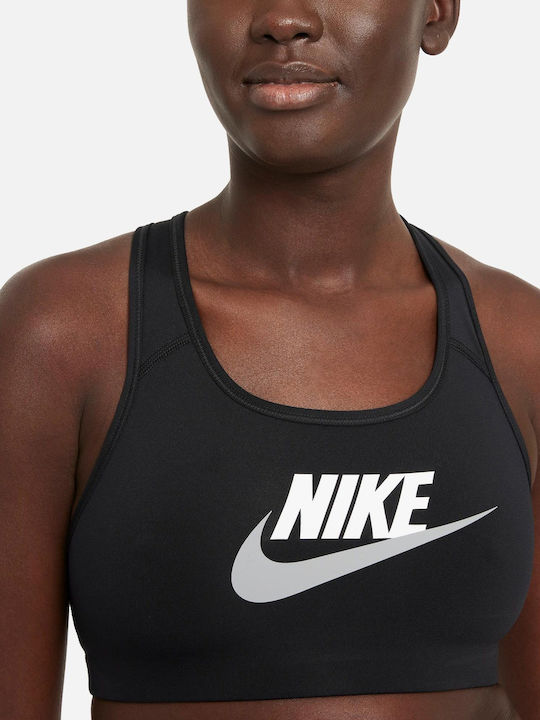 Swoosh Women's Athletic Sports Bra Black