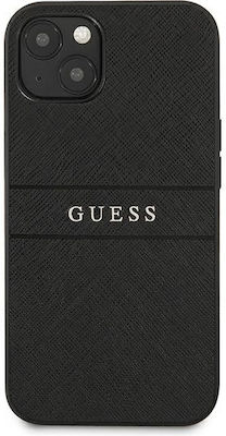 Guess Saffiano Strap Plastic Back Cover Black (iPhone 13)