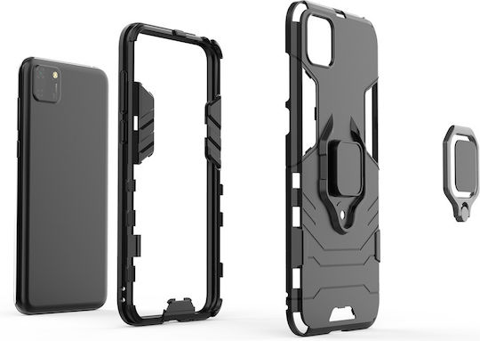 Hurtel Ring Armor Задна корица Пластмаса Черен (Huawei Y5p)