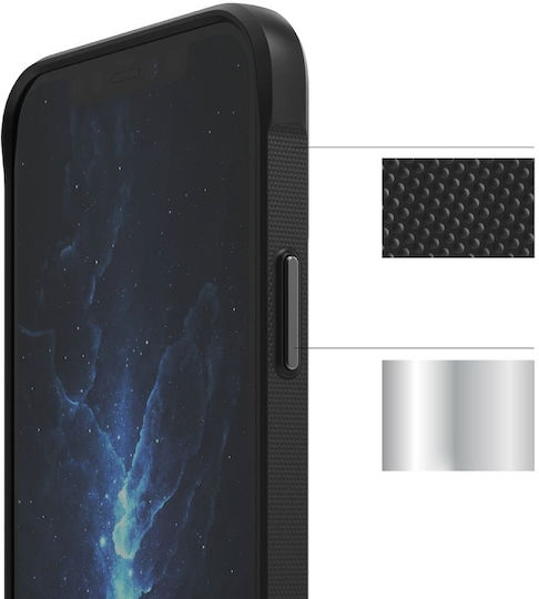 Ringke Onyx Back Cover Σιλικόνης 2mm με Λουράκι Σετ με Τζαμάκι Μαύρο (iPhone 12 mini)