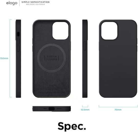 Elago MagSafe Back Cover Σιλικόνης 0.2mm Μαύρο (iPhone 12 / 12 Pro)