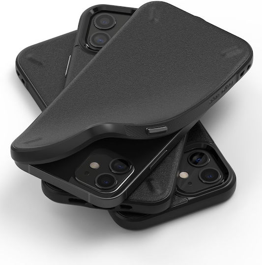 Ringke Onyx Back Cover Σιλικόνης 2mm με Λουράκι Σετ με Τζαμάκι Μαύρο (iPhone 12 mini)