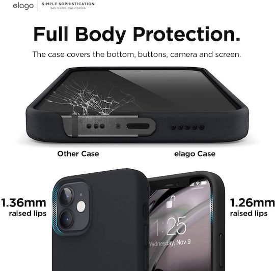 Elago MagSafe Back Cover Σιλικόνης 0.2mm Μαύρο (iPhone 12 / 12 Pro)
