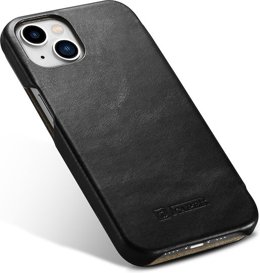 iCarer Curved Edge Vintage Book Δερμάτινο Μαύρο (iPhone 13 mini)