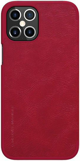 Nillkin Qin Книга Изкуствена кожа Червен (iPhone 12 Pro Max)