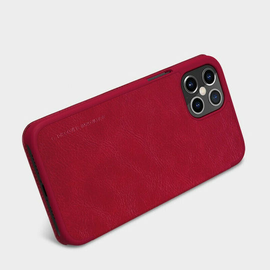 Nillkin Qin Книга Изкуствена кожа Червен (iPhone 12 Pro Max)