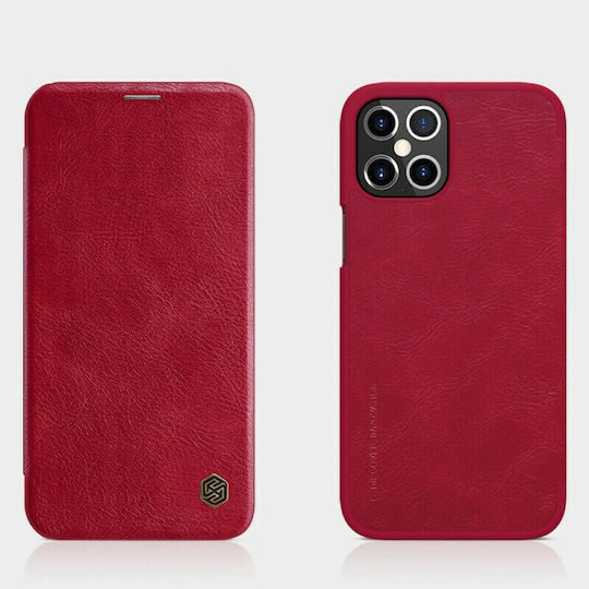 Nillkin Qin Книга Изкуствена кожа Червен (iPhone 12 Pro Max)