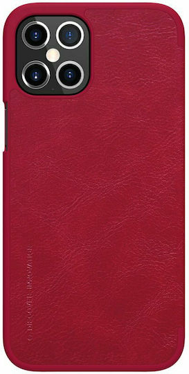 Nillkin Qin Книга Изкуствена кожа Червен (iPhone 12 Pro Max)