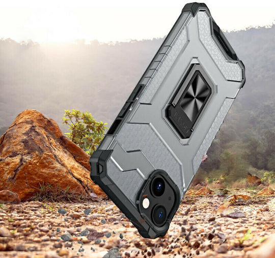 Hurtel Crystal Ring Back Cover Plastic Negru (iPhone 13)
