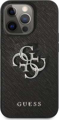 Guess Big 4G Logo Synthetic Leather Back Cover Black (iPhone 13 Pro)