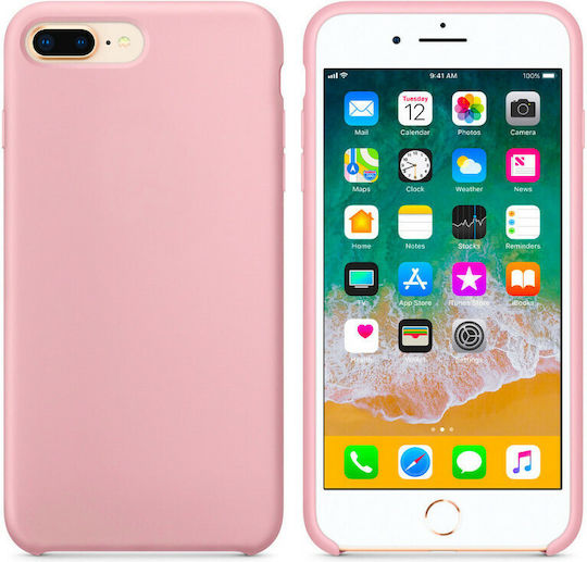 Hurtel Soft Flexible Rubber Silicone Pink Back Cover for iPhone 8/7 Plus