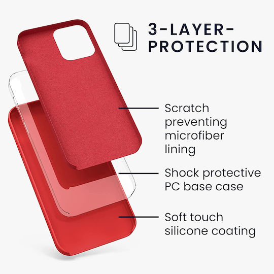 KWmobile Rubber Back Cover Σιλικόνης Κόκκινο (iPhone 12 Pro Max)