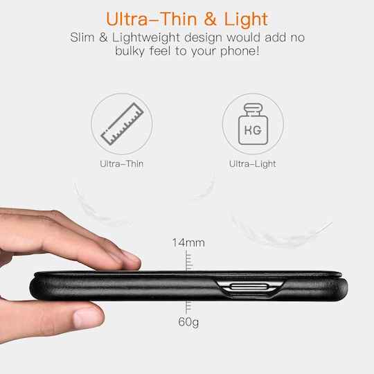 iCarer Vintage Folio Book Δερμάτινο Μαύρο (iPhone 11 Pro Max)