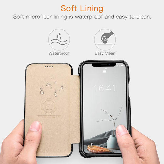 iCarer Vintage Folio Book Δερμάτινο Μαύρο (iPhone 11 Pro Max)